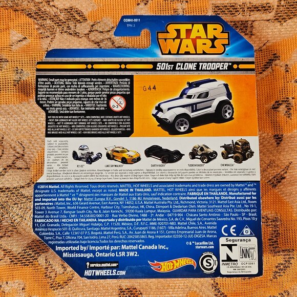 Hot Wheels Star Wars 501st Clone Trooper Diecast Toy Car Vehicle 2014 CGW35 - Picture 3 of 3
